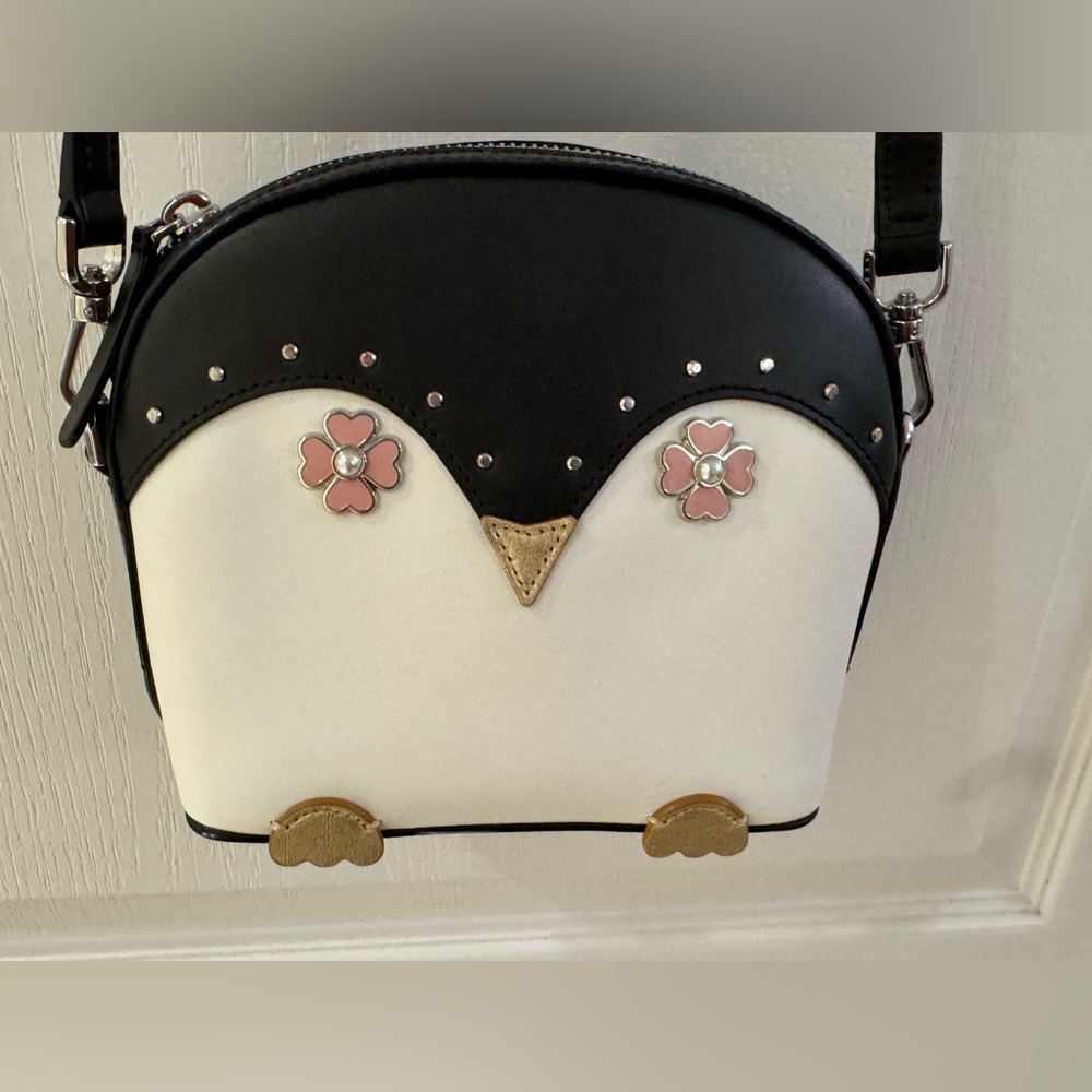 Kate spade Penguin Design Crossbody Bag - Black and White-Like new